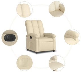 Poltrona reclinável elétrica tecido cor creme