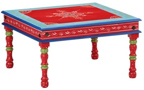 Mesa de centro pintada à mão mangueira maciça vermelho