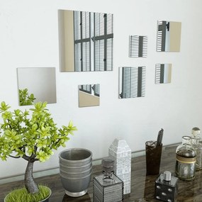 vidaXL Conjunto de espelhos de parede quadrados 7 pcs vidro
