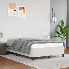 Estrutura de cama sem colchão 120x190cm couro do falso branco