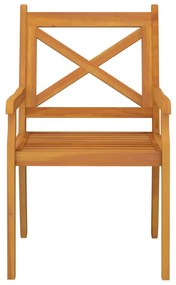 Cadeiras de jantar de exterior 3 pcs madeira de acácia maciça