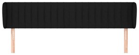 Cabeceira de cama c/ abas tecido 183x23x78/88 cm preto