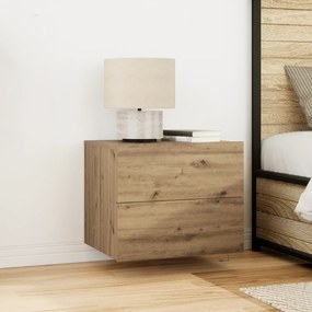 Guarda-Louças vidaXL com LED Montado na Parede Carvalho Artesanal 50x39x41 cm