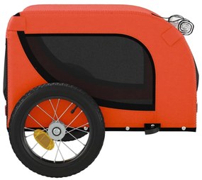 Reboque bicicleta p/ animais tecido oxford/ferro laranja/preto