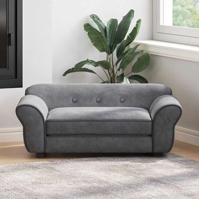 vidaXL Sofá para cães 72x45x30 cm pelúcia cinzento-escuro
