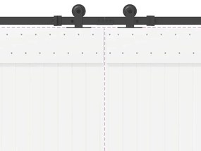 Kit de ferragens para porta deslizante 305 cm aço preto