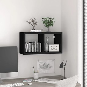 vidaXL Prateleira/estante cubo para parede 69,5x29,5x37 cm MDF preto