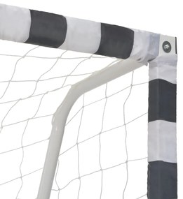 Baliza de futebol 300x160x90 cm metal preto e branco