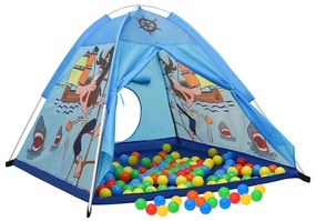 Tenda de brincar infantil com 250 bolas 120x120x90 cm azul