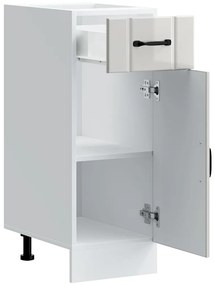 Armário de cozinha baixo Lucca deriv. madeira branco brilhante
