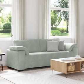 vidaXL Sofá de 3 lugares 178 cm veludo cinzento-claro