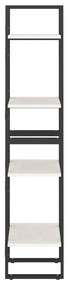 Estante com 4 prateleiras 40x30x140 cm pinho maciço branco
