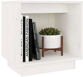Mesas de cabeceira 2 pcs 40x30x40 cm pinho maciço branco