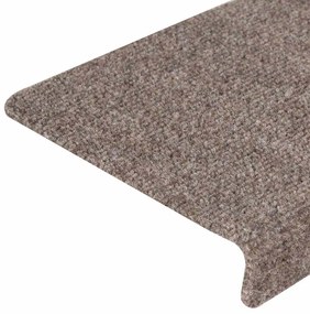 Tapetes de escada autoadesivos 30 pcs 65x21x4 cm creme
