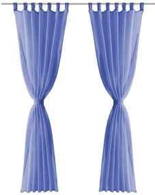 Cortinas em voile 2 pcs 140x245 cm azul real