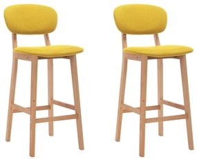 Bancos de bar 2 pcs tecido amarelo mostarda