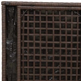 Caixa de Armazenamento Externa Marrom e Creme Rattan Médio