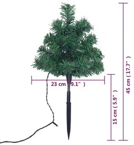 Árvores de Natal de caminho 6 pcs 45 cm PVC luzes LED multicor
