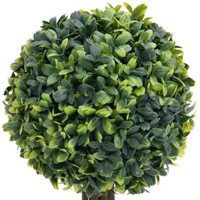 Plantas bolas de buxo artificiais c/ vasos 2 pcs 56 cm verde