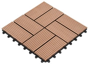 Ladrilhos de pavimento 11 pcs WPC 1m² 30x30 cm castanho