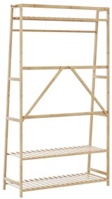 Roupeiro com prateleiras 110x40x180 cm bambu