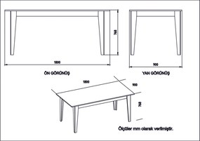 Mesa de Jantar Polka – Branco – 180x76,8x90 cm