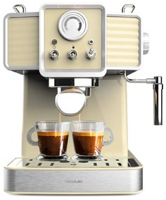 Máquina de café Expresso Power Espresso 20 Tradizionale com 20 bares, manómetro e vaporizador orientável Amarela