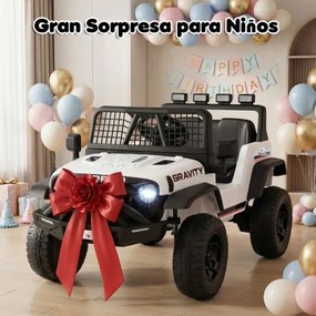 Carro elétrico de 24 V para crianças com controlo remoto, música, buzina, faróis LED e suspensão com molas – A partir dos 3 anos – 2 lugares – Preto+B