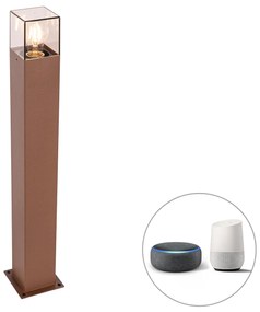 LED Candeeiro de pé exterior inteligente castanho ferrugem 70 cm com Wi-Fi P45 - Dinamarca Industrial
