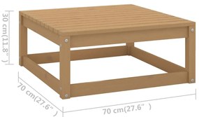 7 pcs conjunto lounge de jardim com almofadões pinho maciço