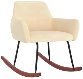 vidaXL Cadeira de baloiço veludo cor creme