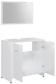 Conj. móveis casa de banho derivados madeira branco brilhante
