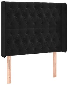 Cama box spring c/ colchão/LED 90x190 cm veludo preto