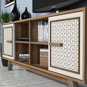 **** Móvel TV Ayla – Nogueira e Creme – 160x56,2x35 cm

**