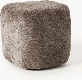 Pufe alto em teddy-bouclé Wolke