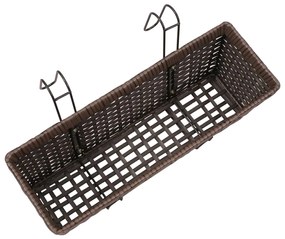 Conjunto de plantadeiras de rattan 2 peças 50 cm Marrom