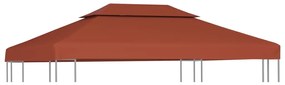 Cobertura gazebo c/ 2 camadas 310 g/m² 4x3 m terracota