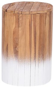 Mesa de cabeceira redonda em madeira clara MOVAS Beliani