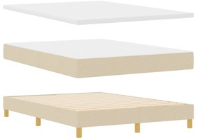 Cama Box Spring com Colchão Creme 140x190 cm Tecido