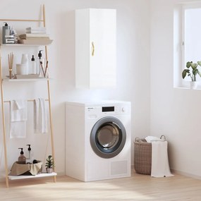 vidaXL Armário de parede 34,5x34x90 cm branco brilhante