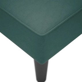 Chaise-longue com apoio de braço direito veludo verde escuro