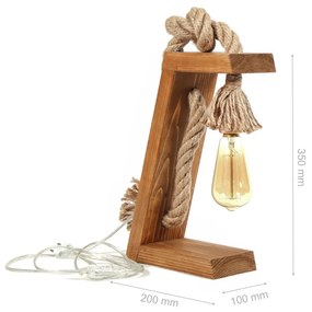 Candeeiro de Mesa KN13 – Castanho/Dourado – 20 x 35 x 10 cm