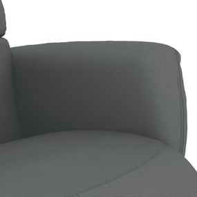 Cadeira reclinável com apoio de pés couro artificial cinzento