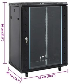 Armário bastidor 15U c/ pés giratórios 19" IP20 60x45x86 cm