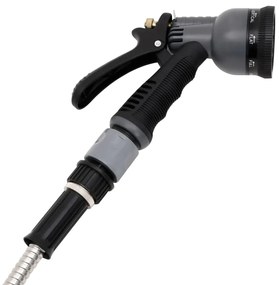 Mangueira jardim c/ pulverizador 0,6" 30 m aço inox. prateado