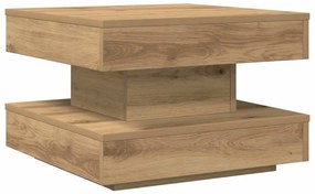 Mesa centro rotativa a 360graus 50x50x34,5cm carvalho artisiano