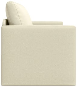Sofá-camas 2-em-1 Creme 124x71x78 cm Couro Sintético