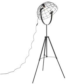 Candeeiro de pé industrial tripé preto 50 cm ajustável - Hanze