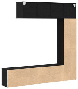 Estantes 3 pcs Carvalho Preto 36x30x143 cm Madeira engenheirada
