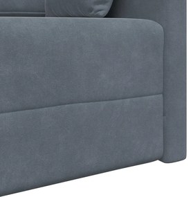 Sofá Cama 2 em 1 Cinza Escuro 213x144x60 cm Veludo